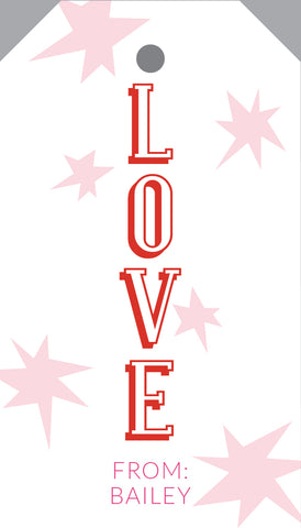 Pink Stars 'LOVE' Hangtag