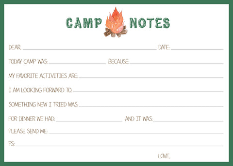 Fill-In Camp Notecards