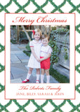 Boxwood Lattice Christmas Card (Vertical)