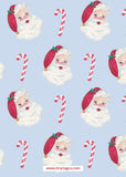 Santa + Candy Cane Christmas Card