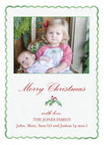 Scallop + Holly Christmas Card {vertical}