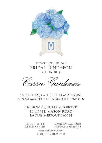 Hydrangea Bridal Invitation