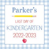 Back To School Sign {Blue Gingham}