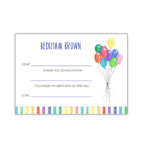 Balloon Bouquet Rainbow Fill-In Notecard