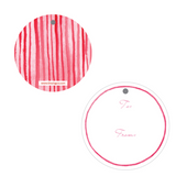 Round Pink + Red Stripe Gift Tag (non-personalized)
