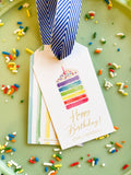 Watercolor Rainbow Birthday Cake {hangtag}