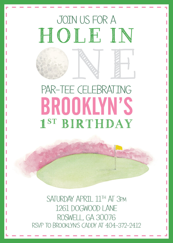 a hole in ONE par-tee! •