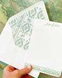 Blue + Green Scallop Notecard Set {written name}
