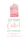 Pink Cake Invitation
